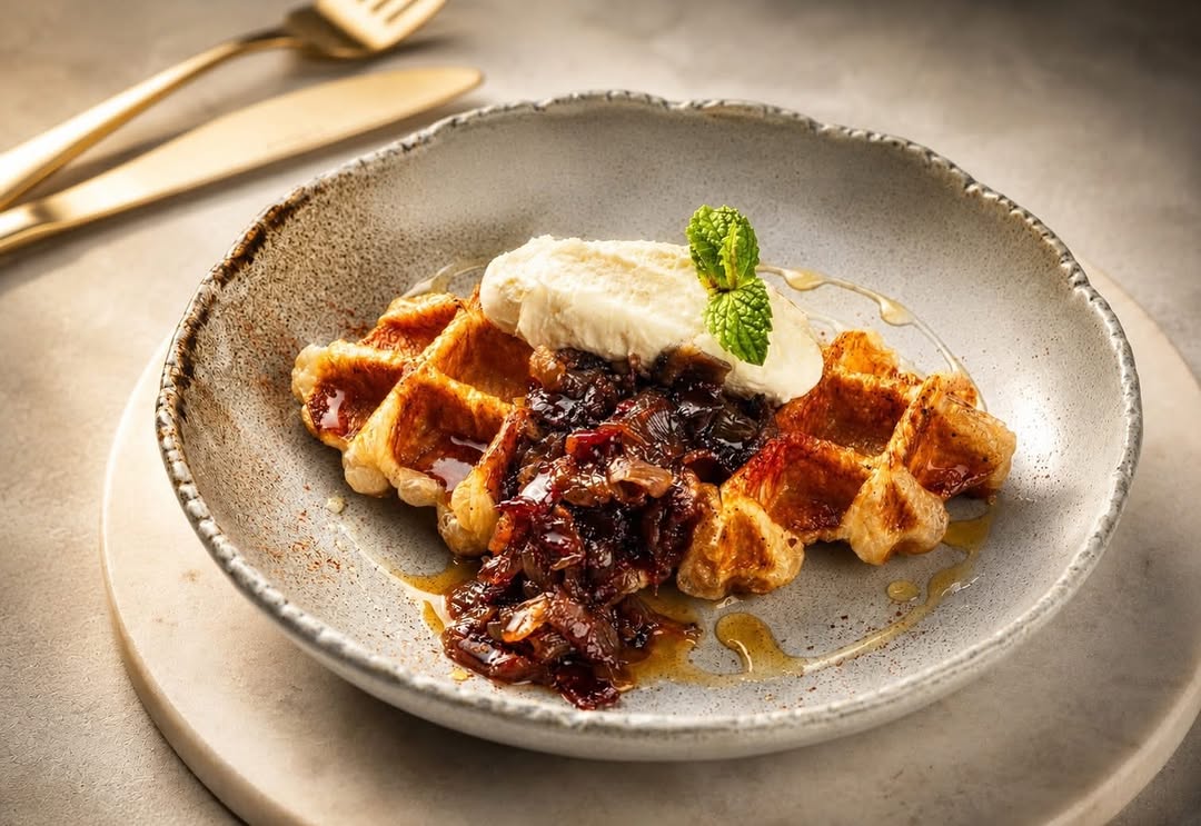 Beef Bacon Cream Croffle